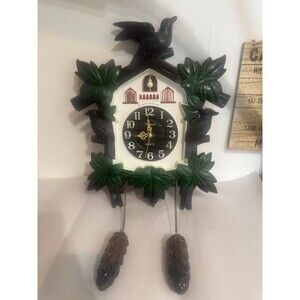 Vintage Telesonic Plastic Cuckoo Clock Battery Operated Musical